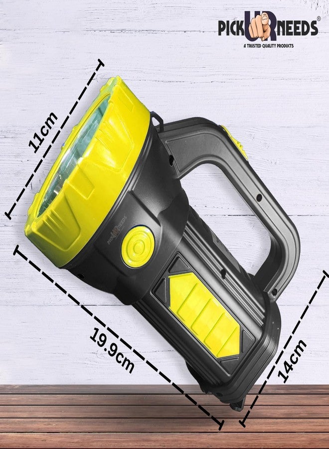 Pick Ur Needs Home Emergency Rechargeable 100W +2 Side Tube LED Long Range Search Torch Light (Yellow) - Image 4